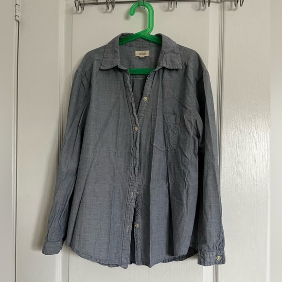 Cotton Blue Button Down Shirt - Picture 1 of 3